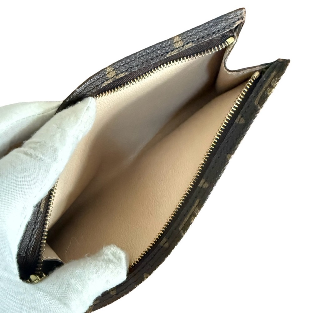 Authentic Louis Vuitton LV Brown Monogram Pouch with Gold Chain! Comes with COA! - Picture 12 of 15